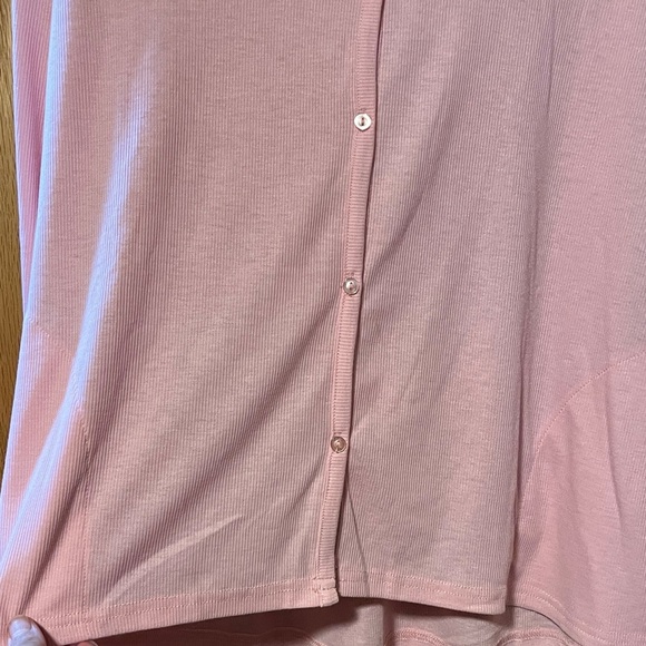 Muk Luks Pink Button-Up Pajama Top - Picture 5 of 8